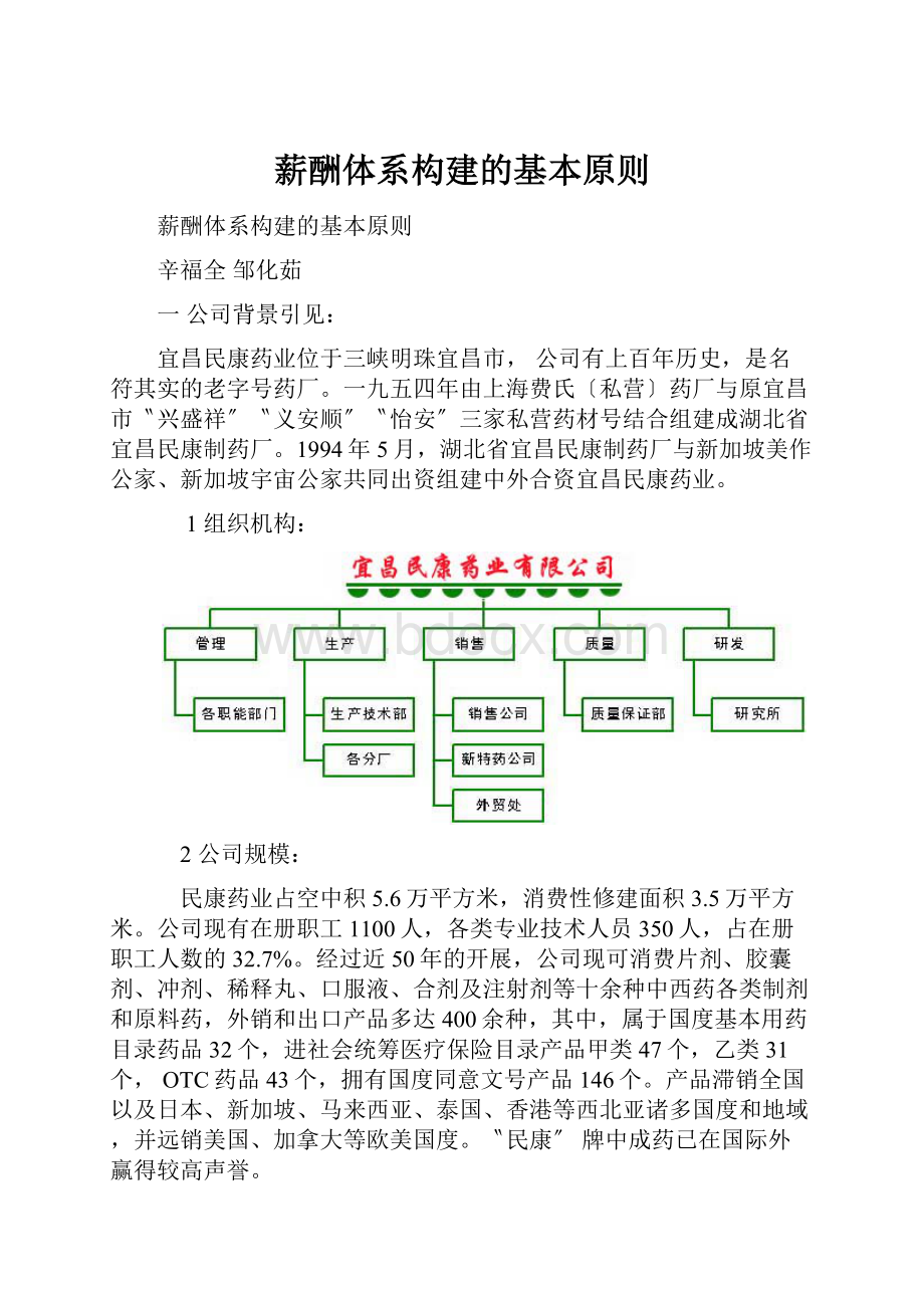 薪酬体系构建的基本原则Word格式文档下载.docx