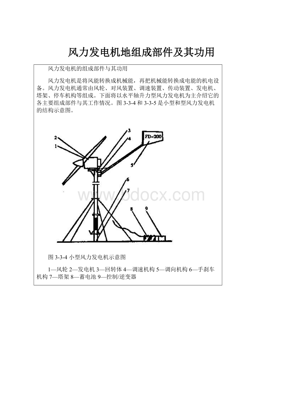 风力发电机地组成部件及其功用Word下载.docx_第1页