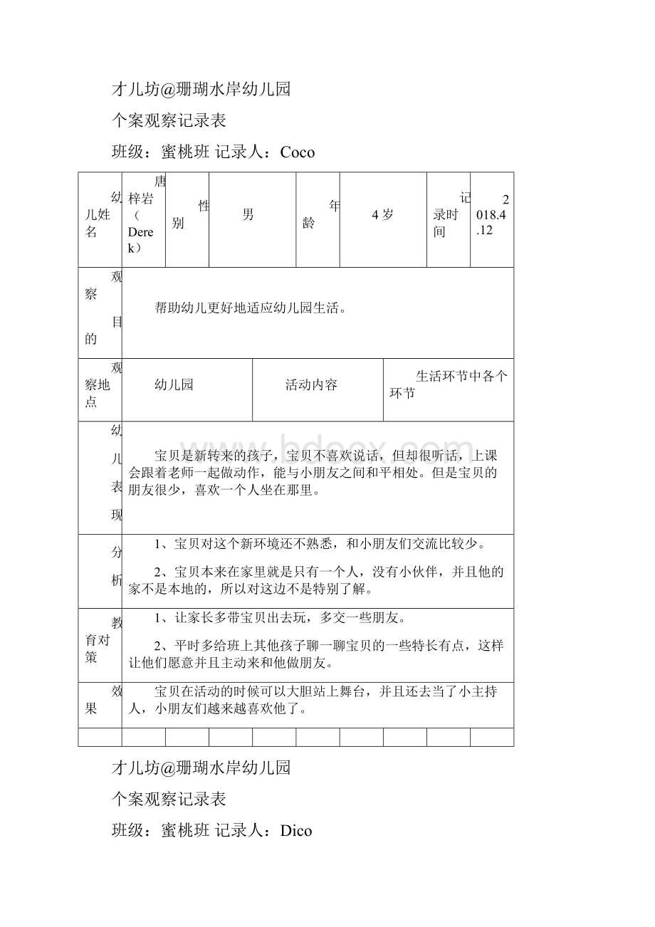 完整word版幼儿个案观察记录.docx_第2页