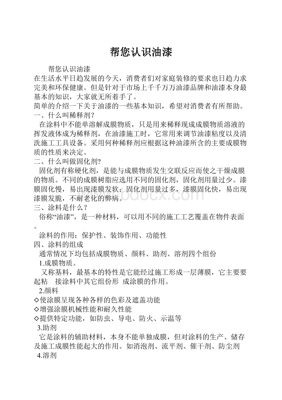 帮您认识油漆文档格式.docx