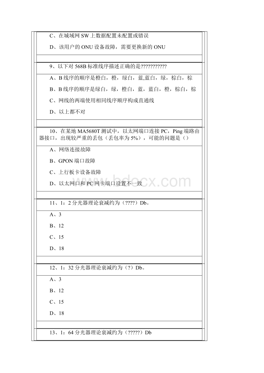 移动认证题库家宽答案附文档格式.docx_第3页