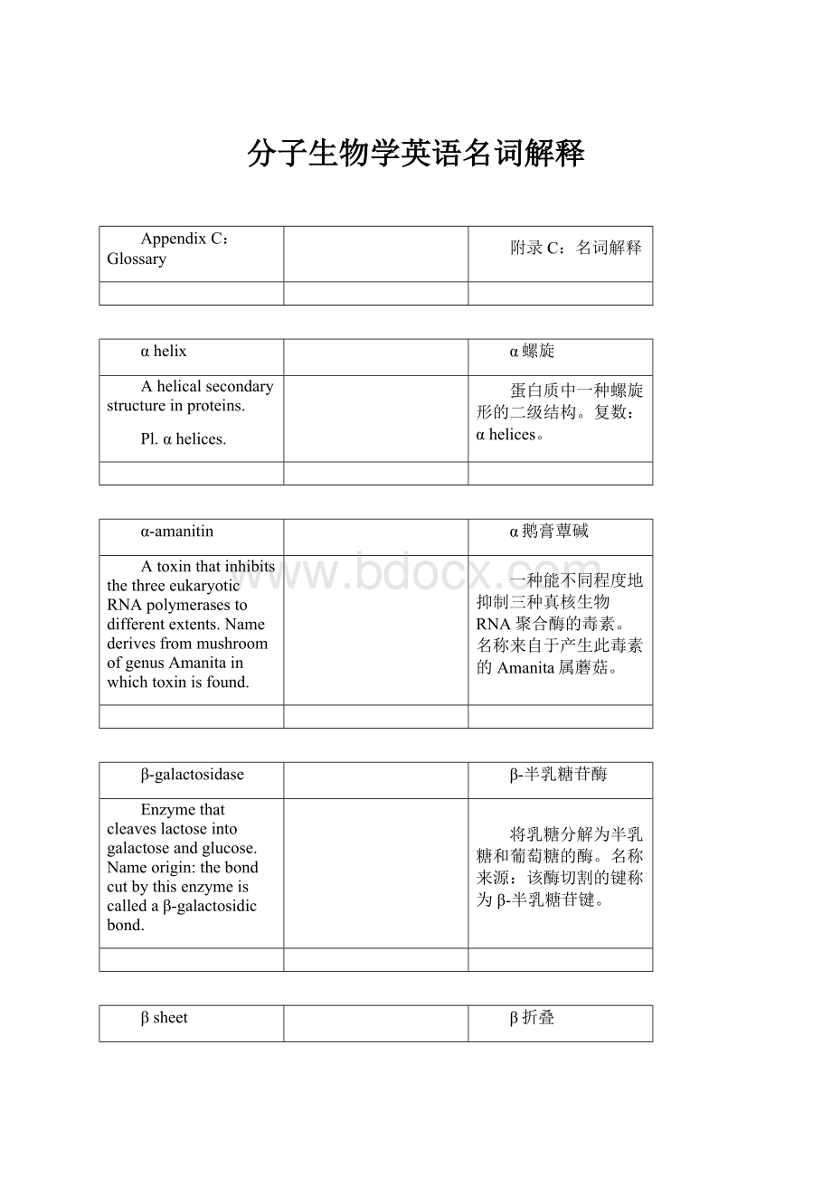 分子生物学英语名词解释.docx_第1页