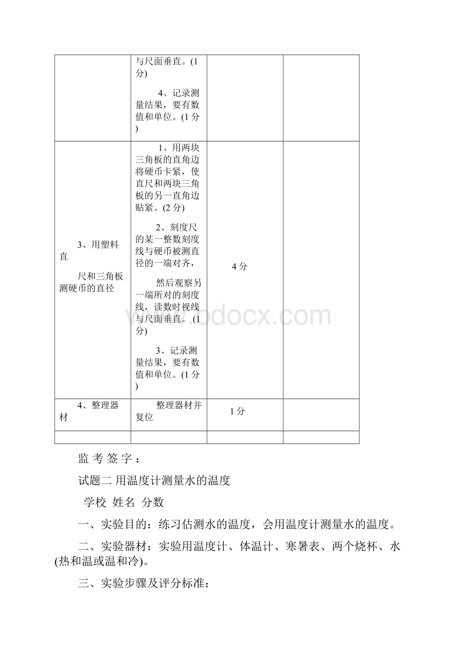 物理科学实验抽测评分卡抽测测试题.docx_第2页