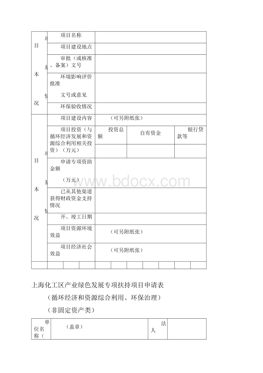 上海化学工业区产业绿色发展专项扶持项目申请表.docx_第2页