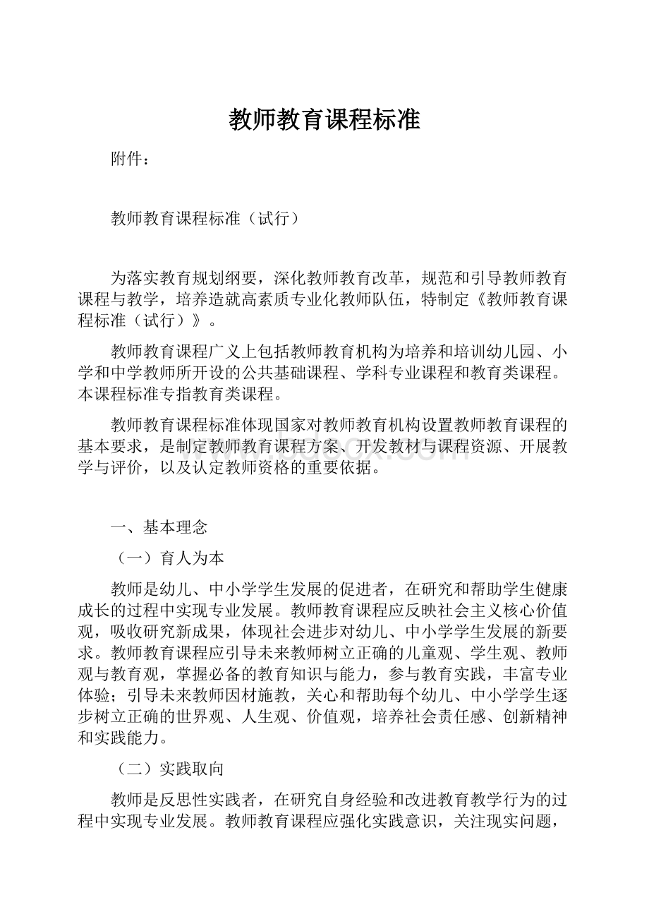 教师教育课程标准.docx