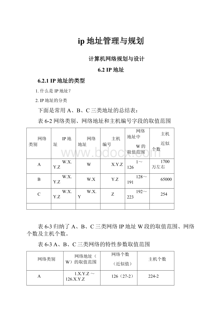 ip地址管理与规划.docx