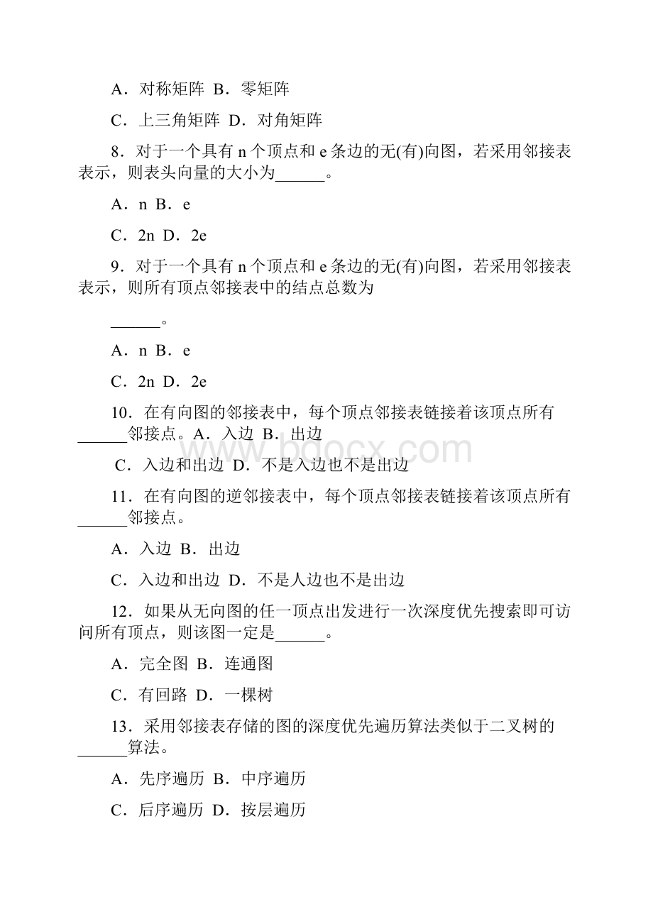 数据结构第7章图习题Word下载.docx_第2页