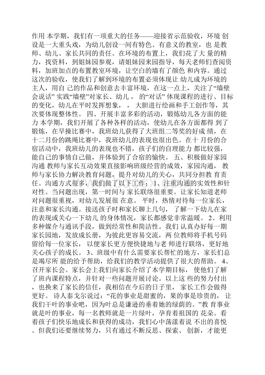 幼儿园大班教师个人工作总结.docx_第2页