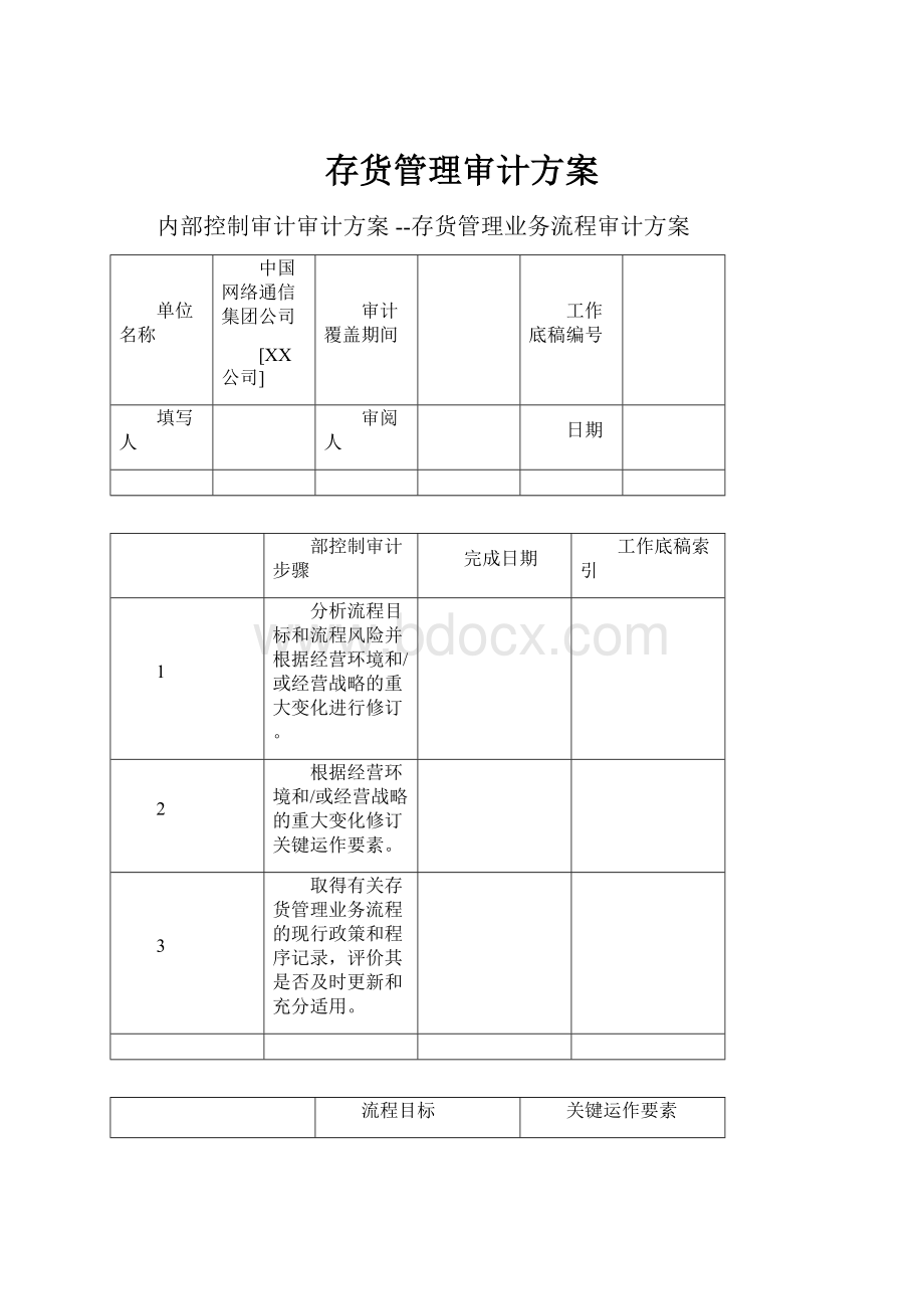 存货管理审计方案.docx