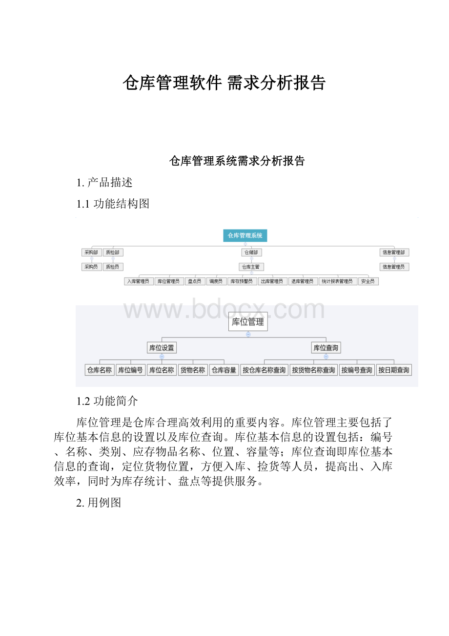 仓库管理软件 需求分析报告.docx