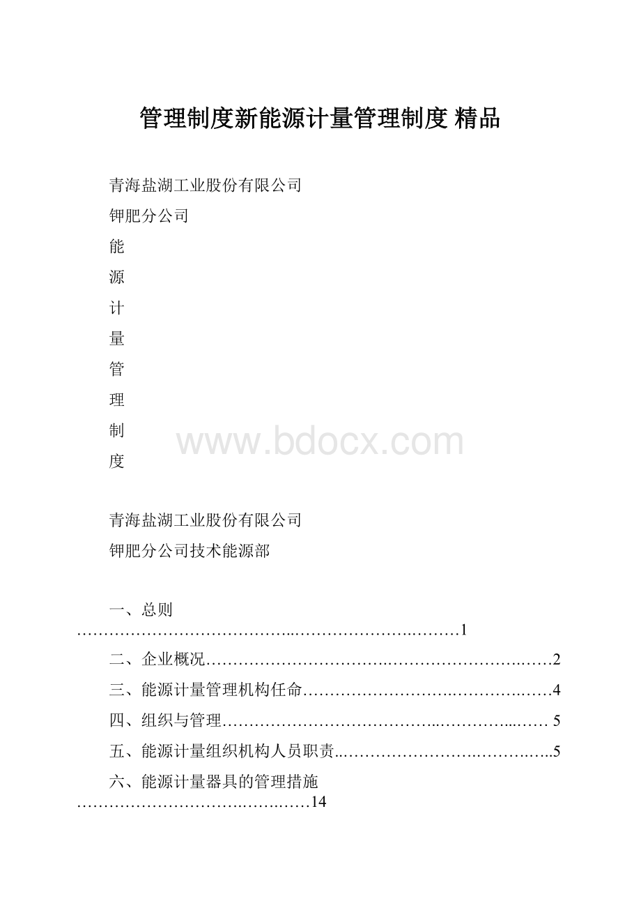 管理制度新能源计量管理制度 精品.docx_第1页