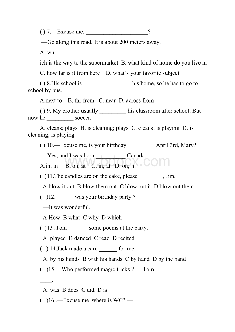仁爱版七年级下册第二次月考英语试题及答案.docx_第2页
