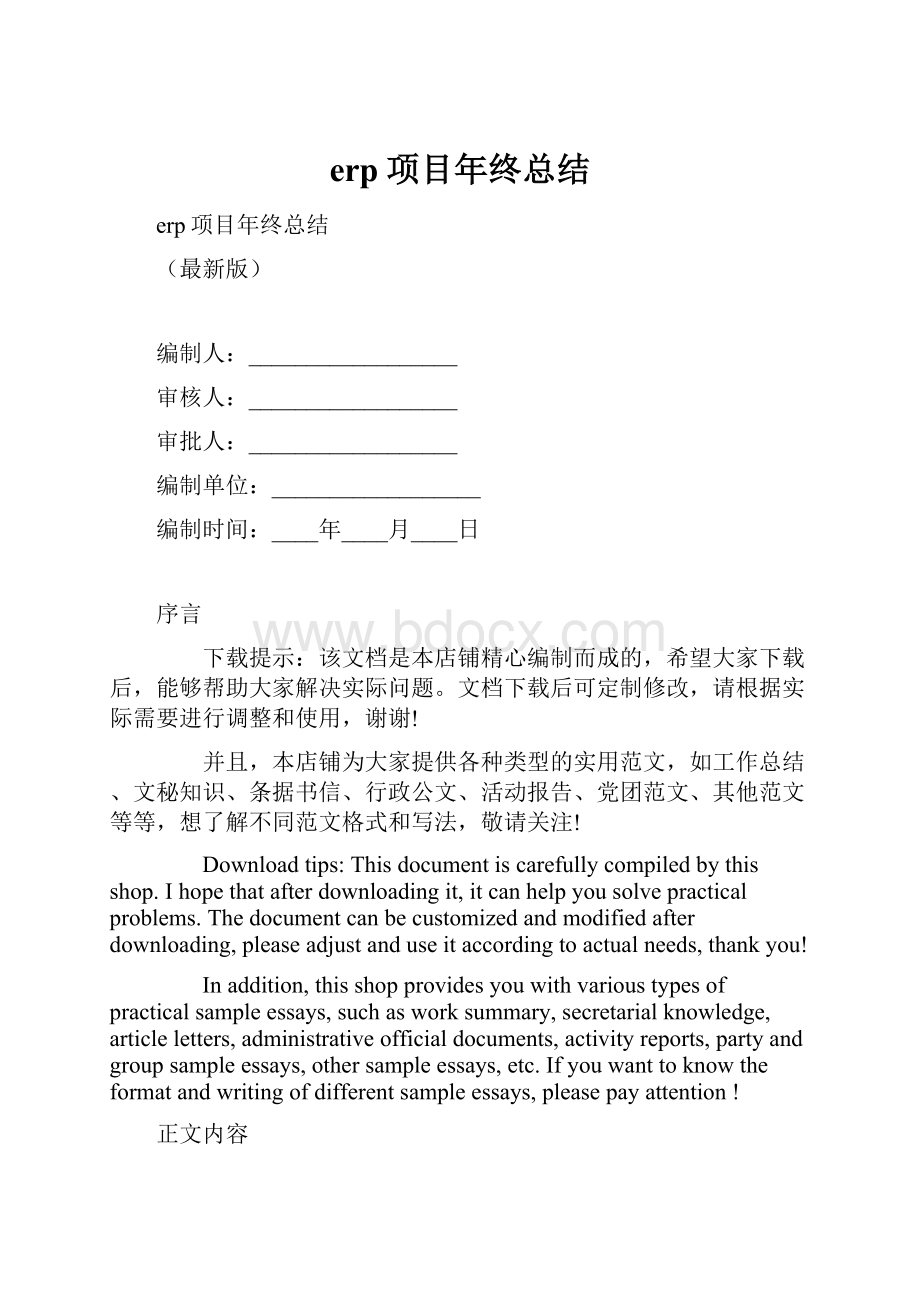 erp项目年终总结.docx