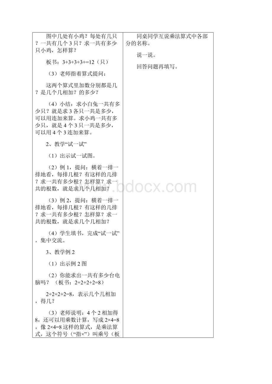 苏教版小学二年级上册数学教案.docx_第3页