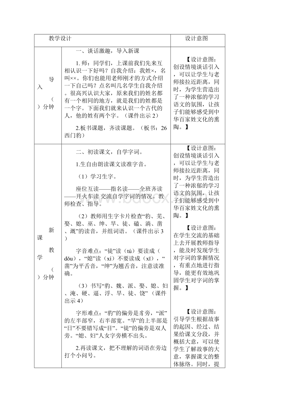 部编人教版四年级语文上册第26课《西门豹治邺》精品教案.docx_第2页