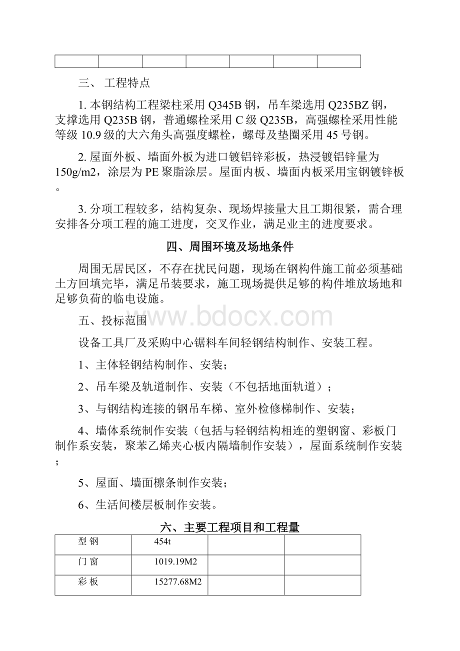 整理《设备工具厂及采购中心锯料车间轻钢结构工程施工组织设计》.docx_第3页