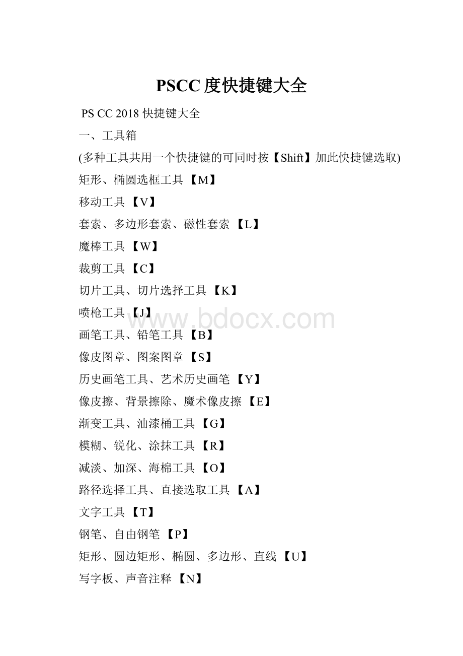 PSCC度快捷键大全.docx_第1页