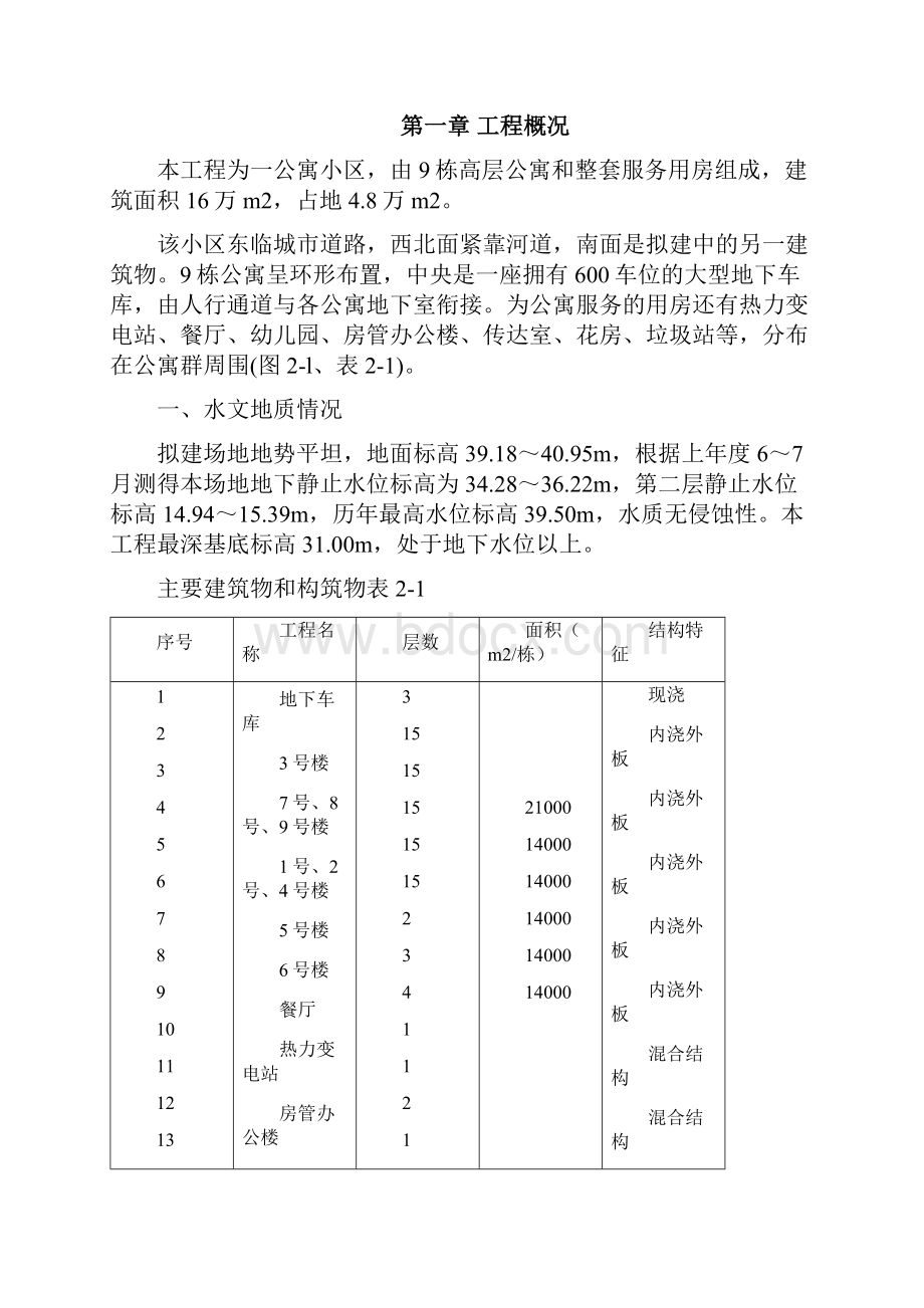 新高层公寓和整套服务用房施工组织设计.docx_第2页