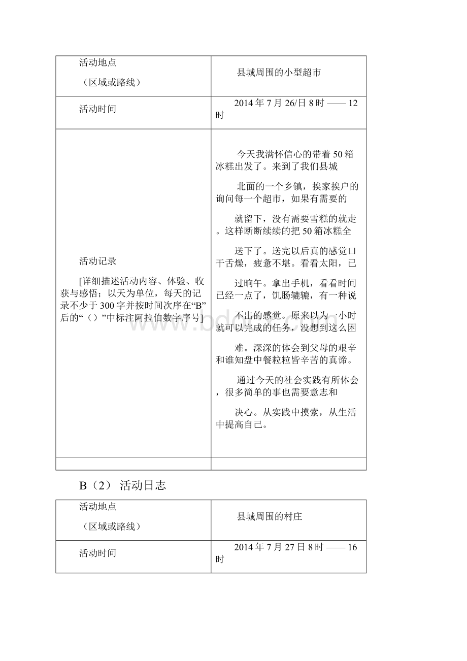 大学建筑工程学院本科学生社会实践活动写实日志及考核登记表.docx_第3页