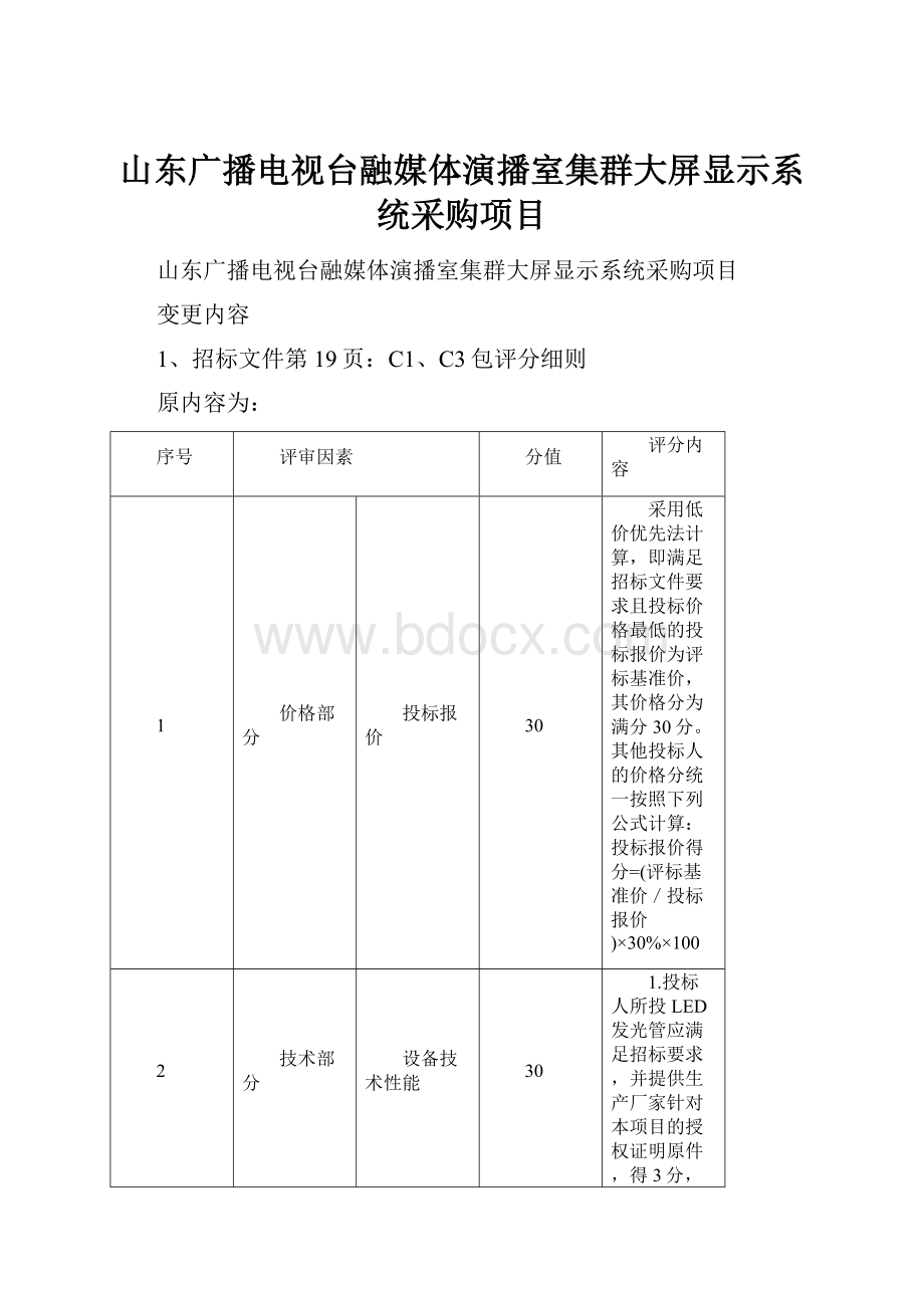 山东广播电视台融媒体演播室集群大屏显示系统采购项目.docx_第1页