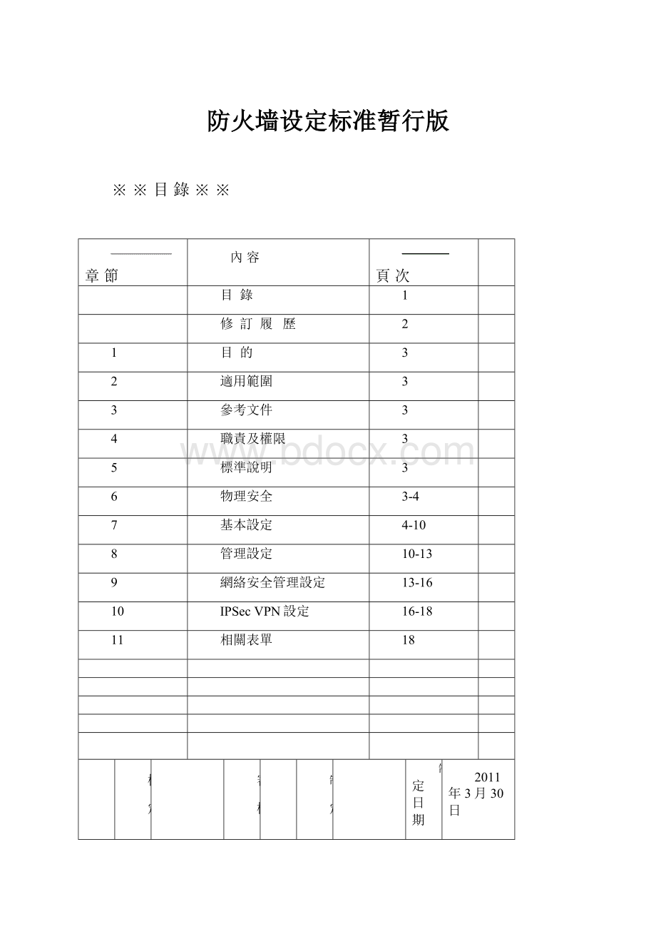 防火墙设定标准暂行版.docx_第1页