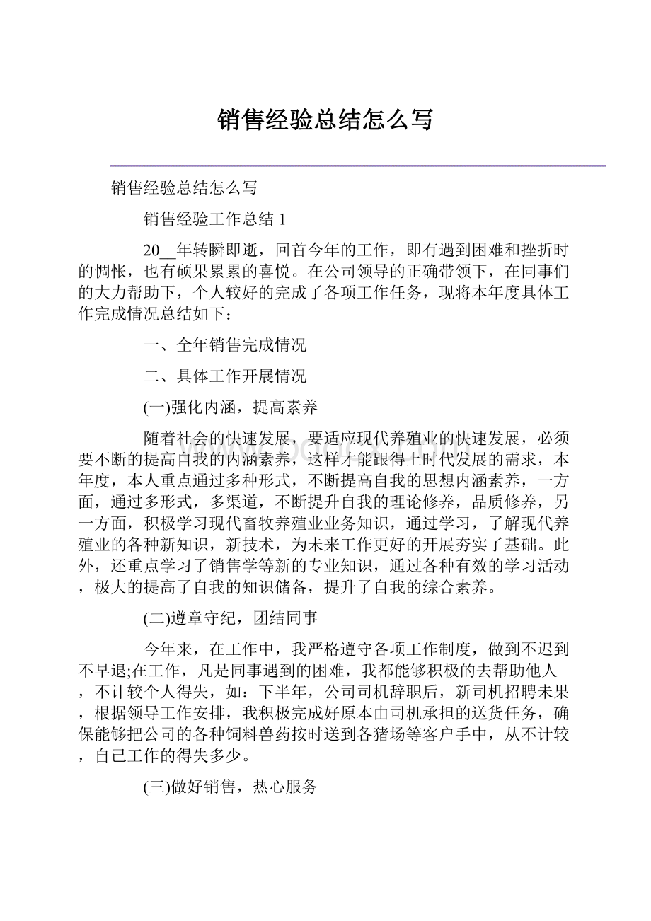 销售经验总结怎么写.docx_第1页