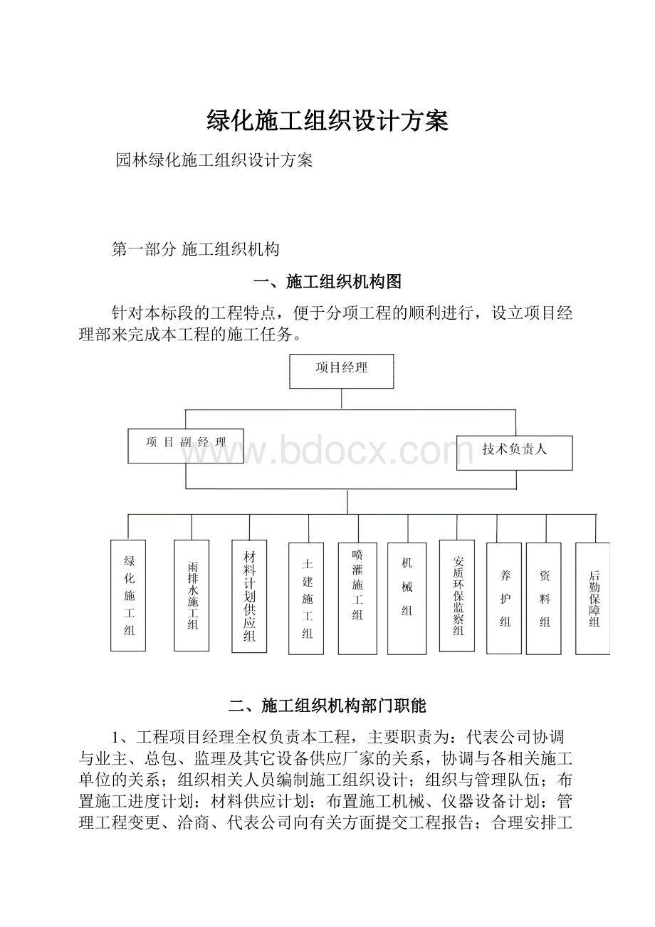 绿化施工组织设计方案.docx