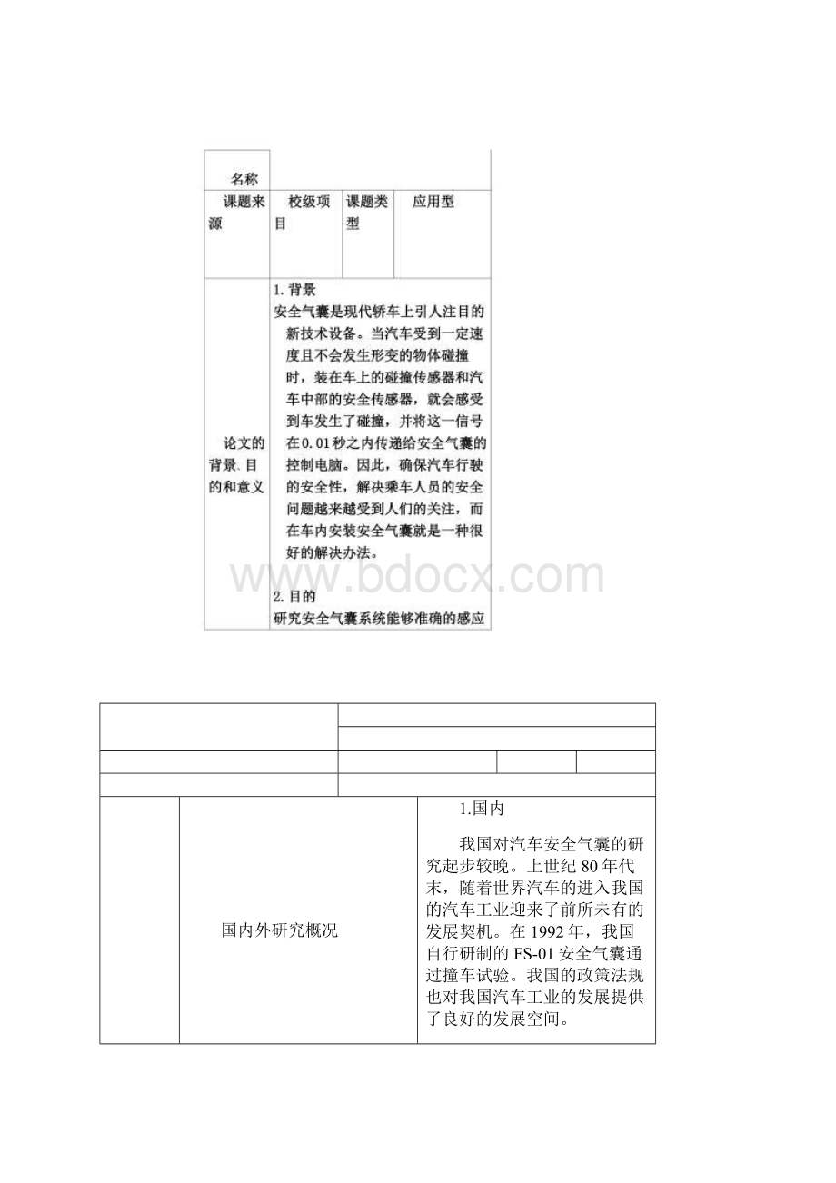 安全气囊的发展和应用开题报告.docx_第2页