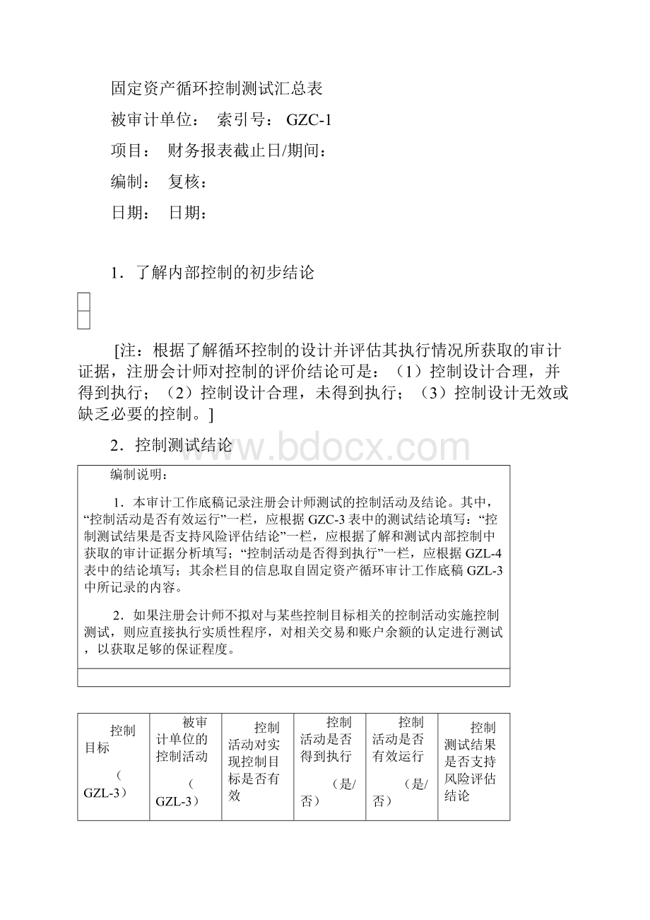 内部控制工作底稿固定资产循环测试底稿.docx_第2页