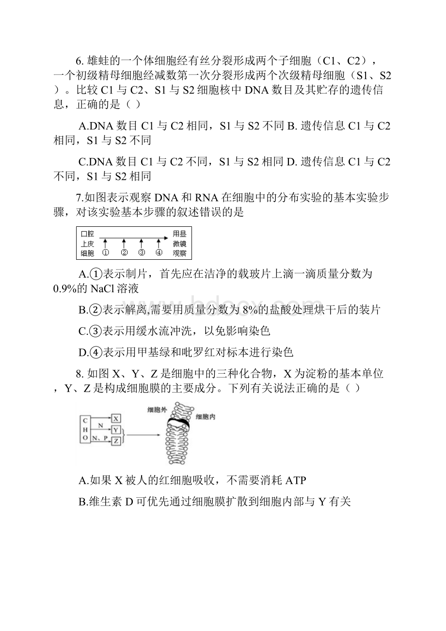 黑龙江省哈尔滨市第三中学届高三上学期第二次验收考试生物试题附答案815100.docx_第3页