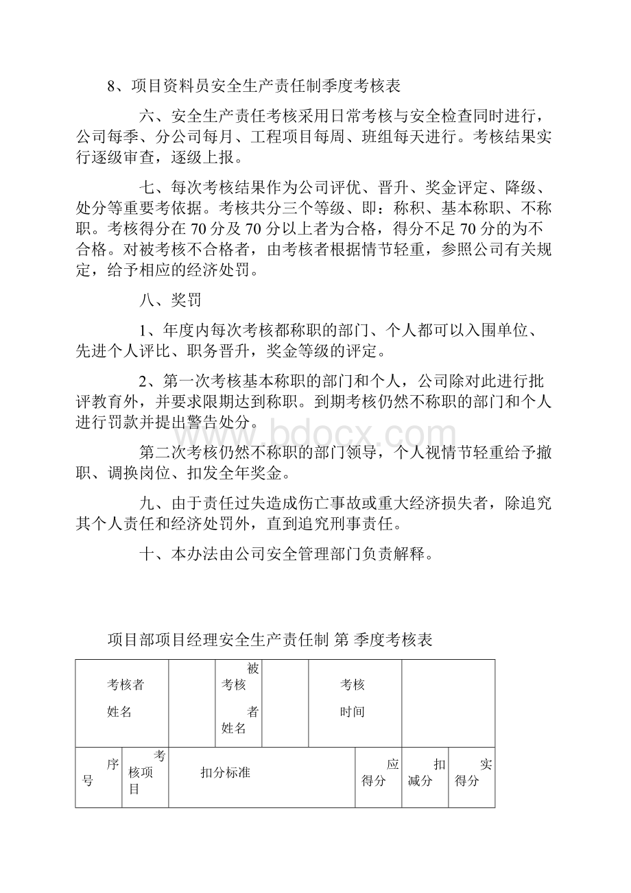 安全生产责任制考核办法及记录.docx_第2页