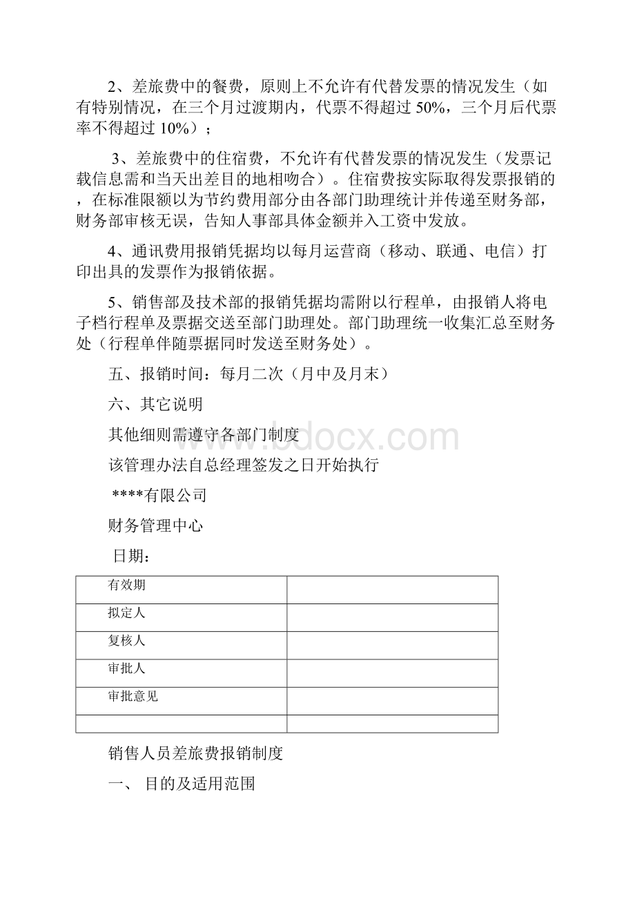 出差费用报销管理制度制度销售人员及时人员其他人员.docx_第2页