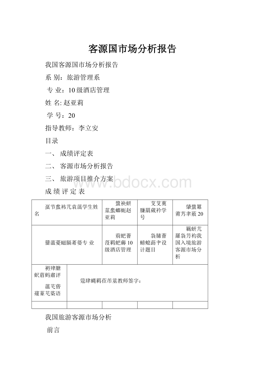 客源国市场分析报告.docx