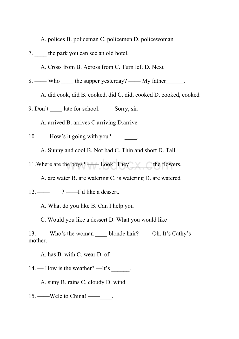 初一英语期末测试练习题.docx_第2页
