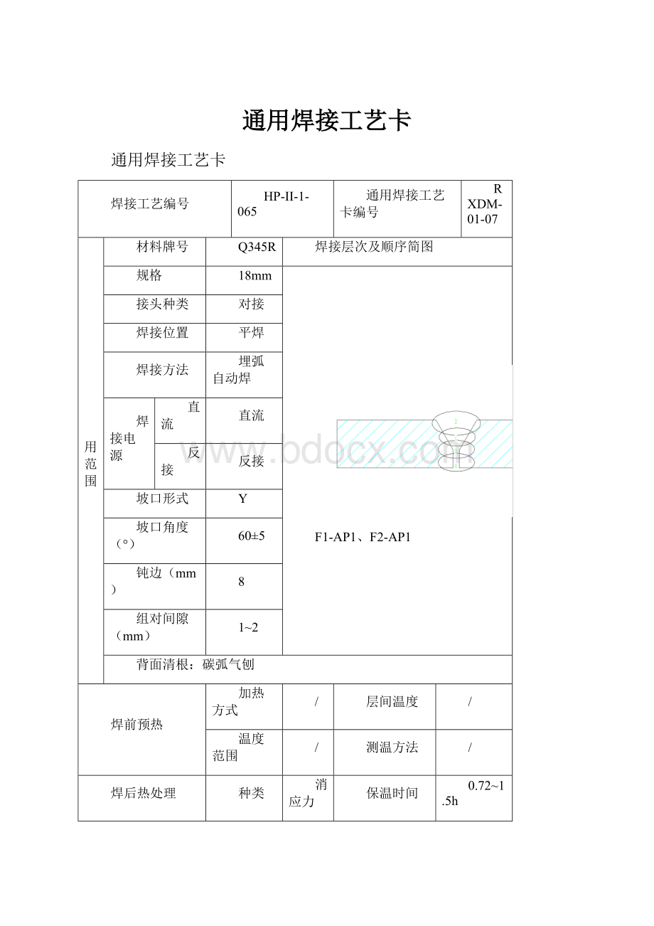 通用焊接工艺卡.docx_第1页