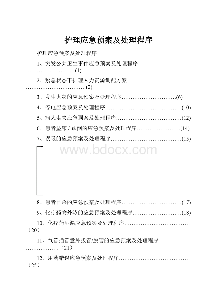 护理应急预案及处理程序.docx_第1页