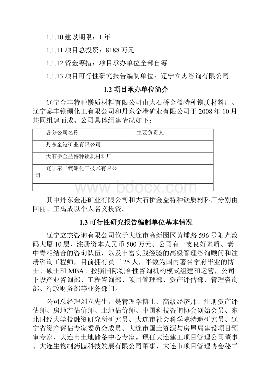 最新新建高温电工级氧化镁项目建设可行性研究报告.docx_第2页