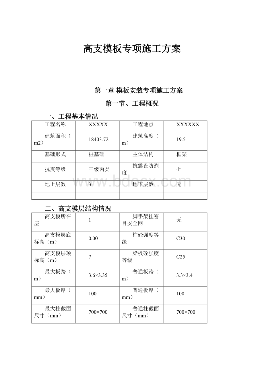 高支模板专项施工方案.docx