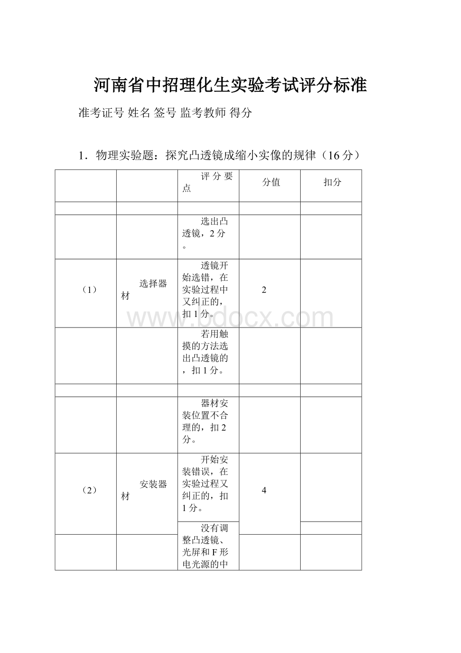 河南省中招理化生实验考试评分标准.docx_第1页