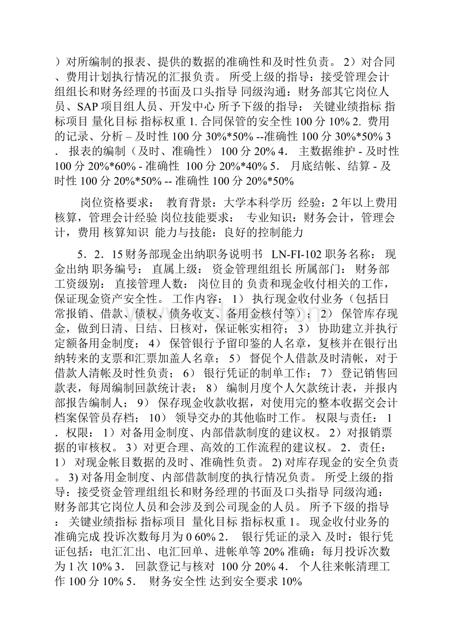 服装企业 财务部职务说明书.docx_第3页