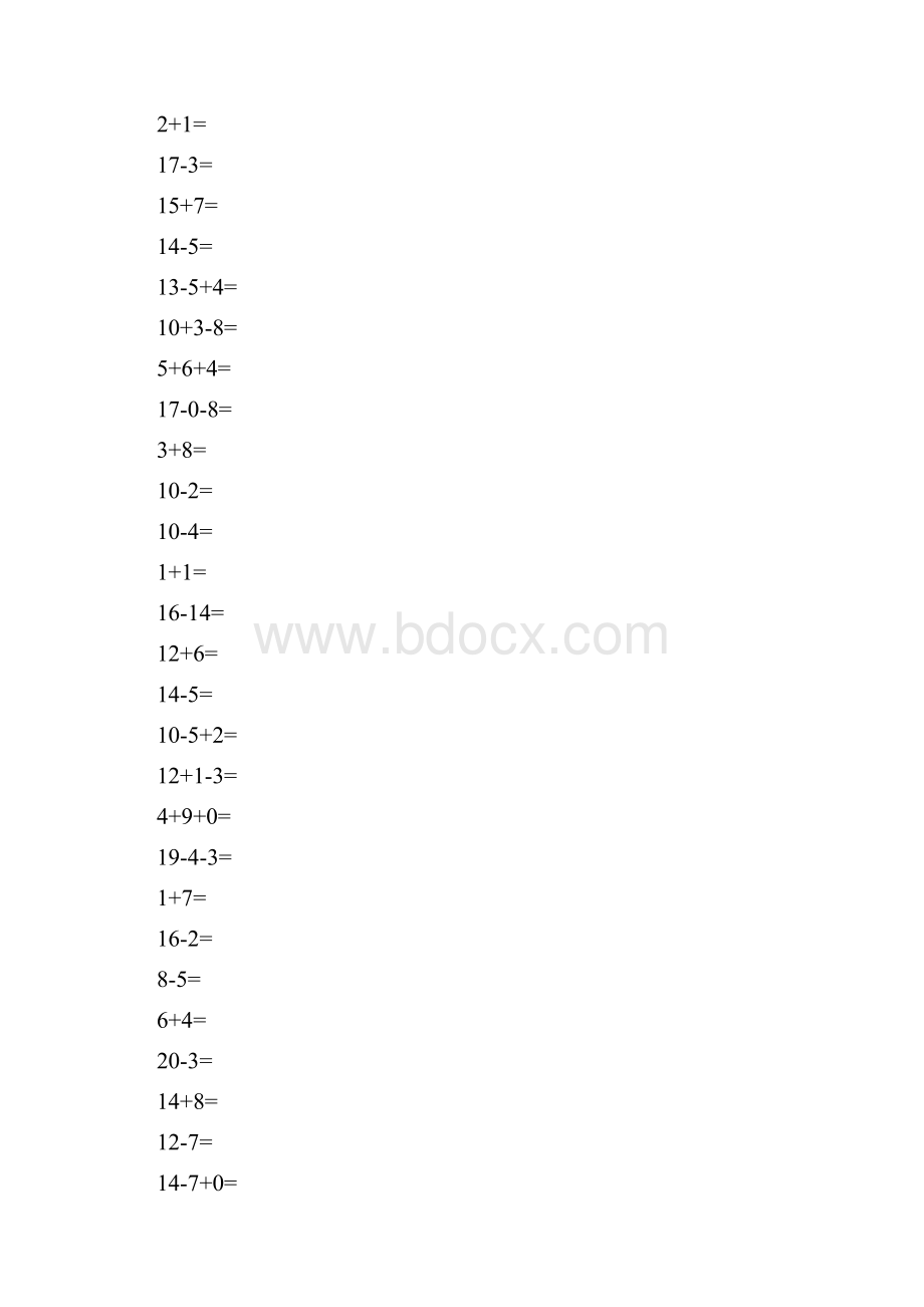 一年级数学上册口算题卡100份28.docx_第2页