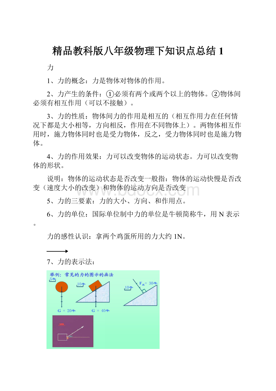 精品教科版八年级物理下知识点总结 1.docx_第1页