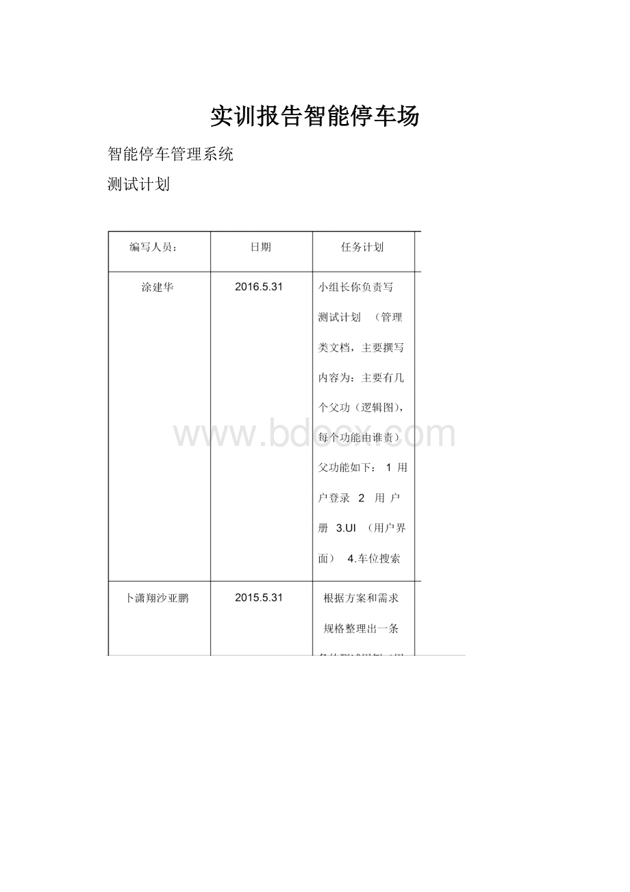 实训报告智能停车场.docx