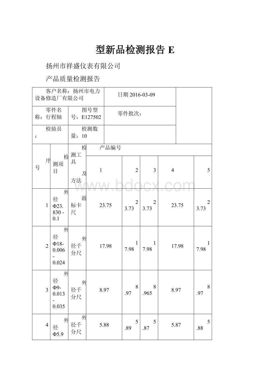 型新品检测报告E.docx