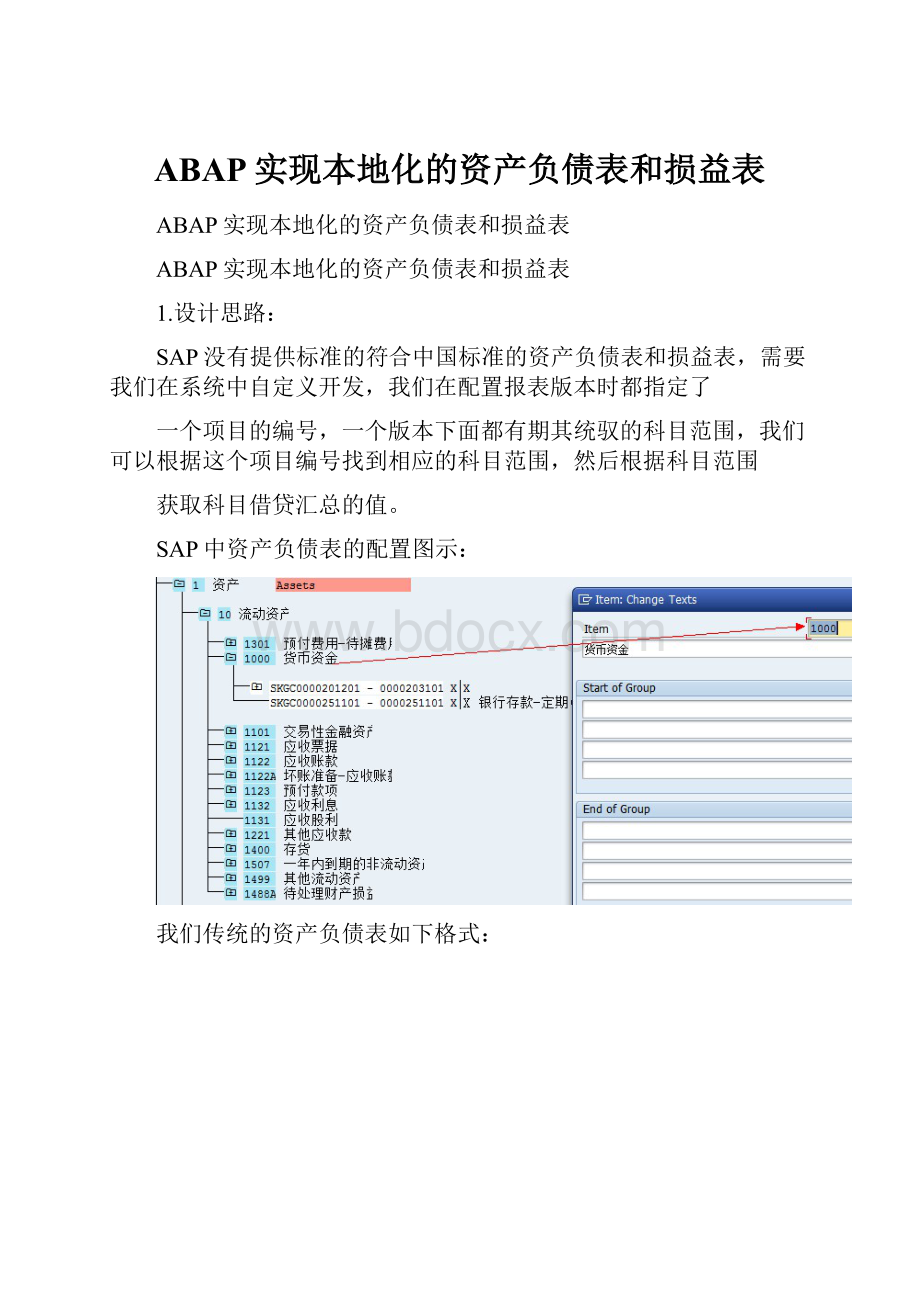 ABAP实现本地化的资产负债表和损益表.docx_第1页