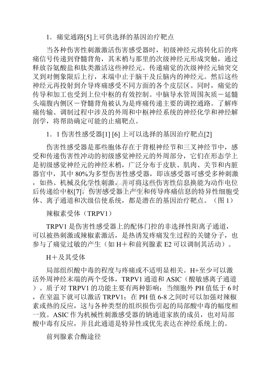 基于痛觉通路及其分子机制的慢性疼痛基因治疗策略.docx_第2页