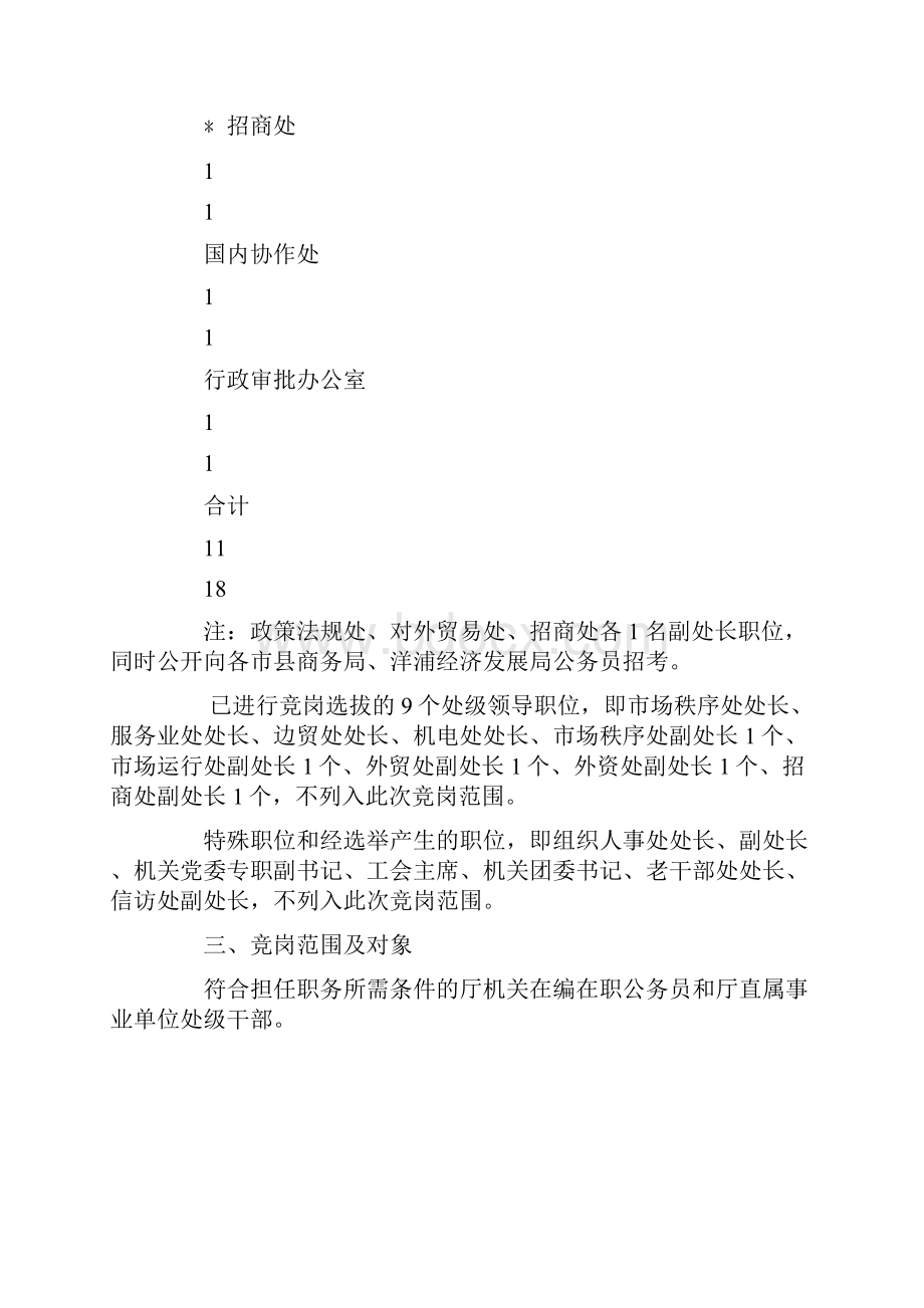 海南省商务厅机关处级领导干部竞争上岗方案.docx_第3页