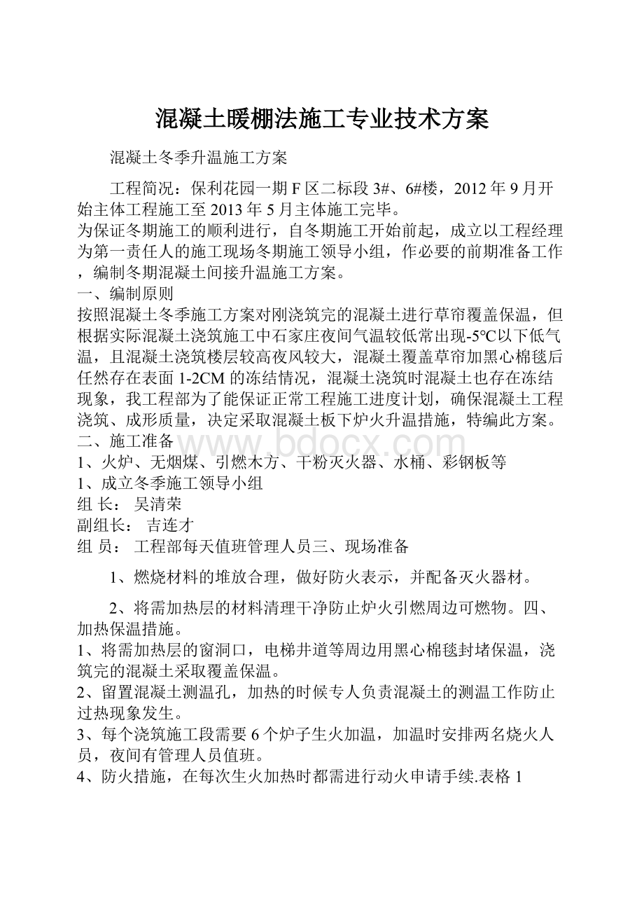 混凝土暖棚法施工专业技术方案.docx