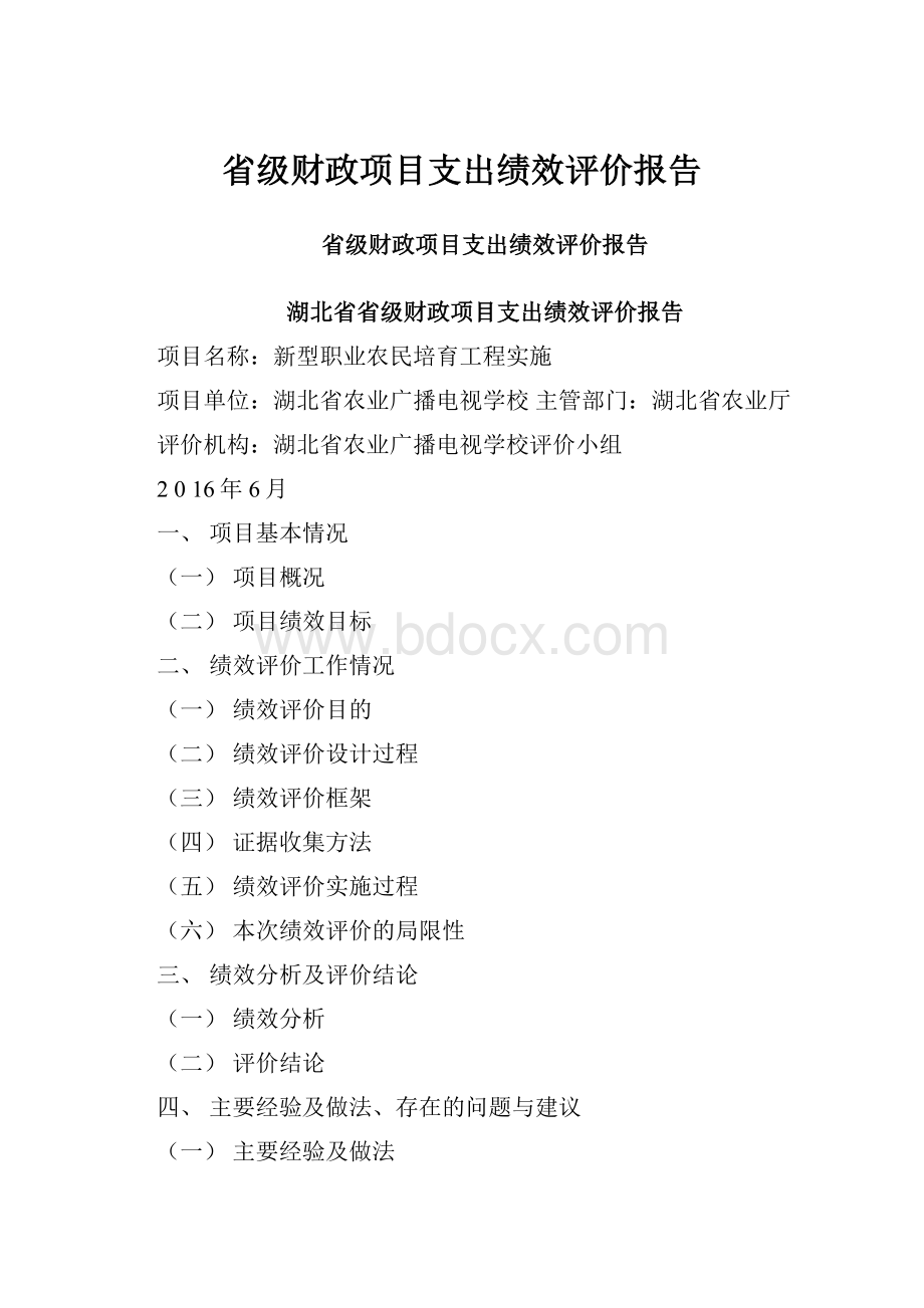 省级财政项目支出绩效评价报告.docx