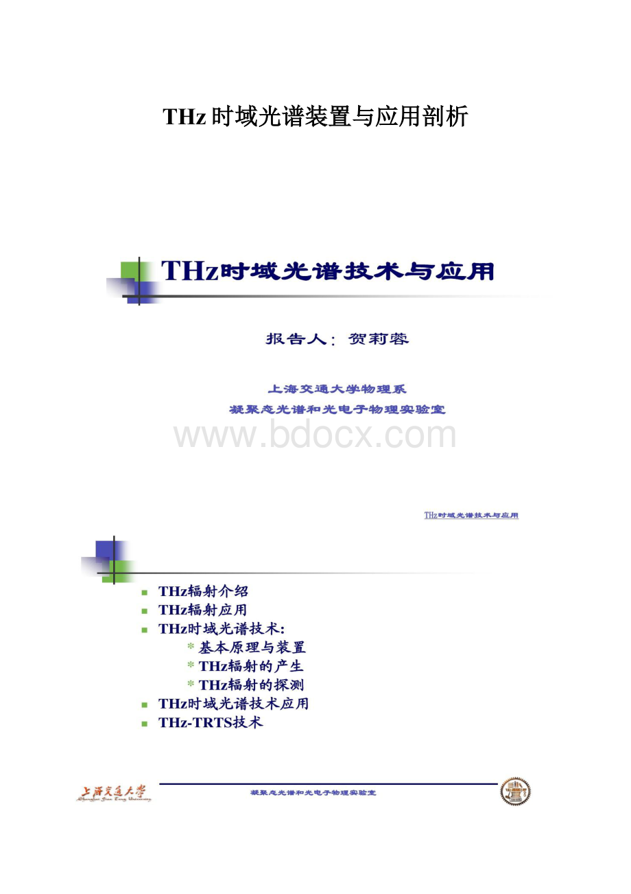 THz时域光谱装置与应用剖析.docx_第1页